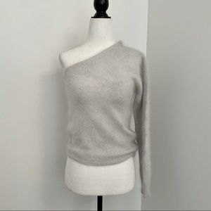 Maje angora one shoulder sweater